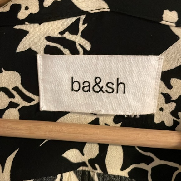 ba&sh Lonik Lady Jumpsuit Long Sleeve Floral Wide Leg Black Cream Womens 4 - Picture 9 of 13